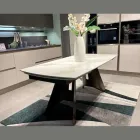 Rozkládací stůl od 180 do 260 cm s deskou ze slinutého kamene - Eclisso Viadurini