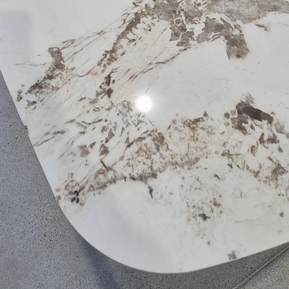 Rozkládací stůl od 180 do 260 cm ze slinutého gresového dřeva s povrchovou úpravou Pandora - Orion Viadurini