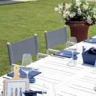 Venkovní rozkládací stůl s hliníkovou lamelovou deskou - Supernova Viadurini