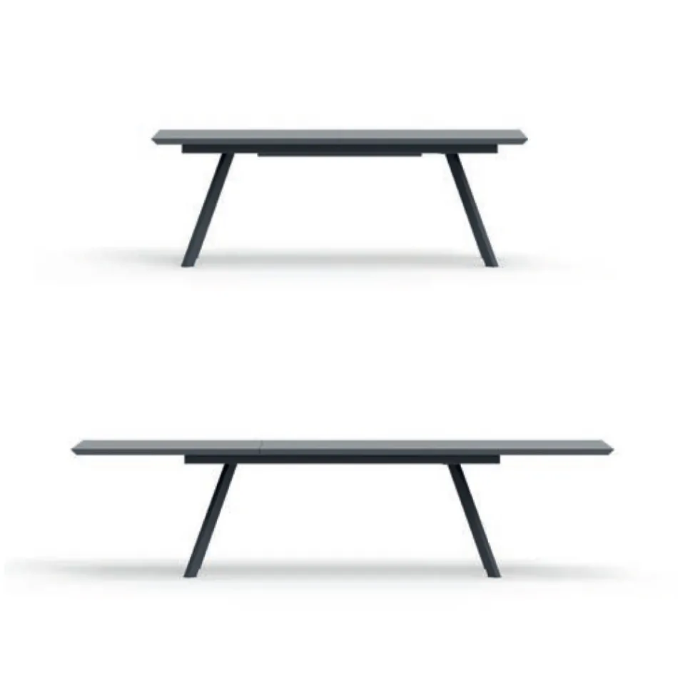 Rozkládací zahradní stůl z pozinkované oceli Made in Italy - Brienne Viadurini