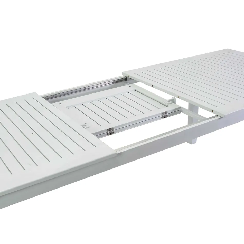 Rozkládací zahradní stůl z hliníku s lamelovou deskou - Passport Viadurini