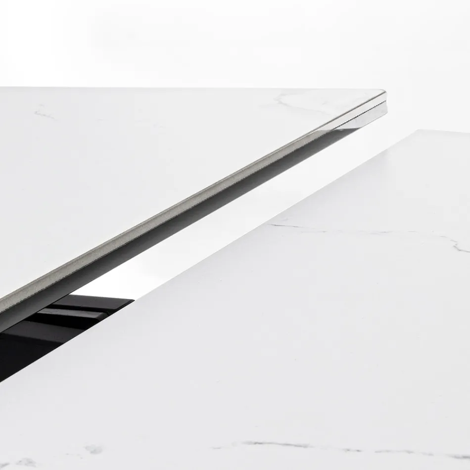 Rozkládací jídelní stůl 240 cm sklo a keramická deska - Barone Viadurini