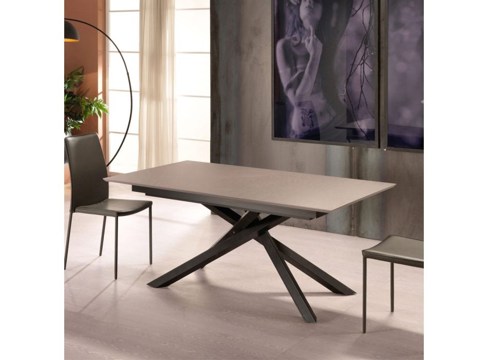 Rozkládací designový stůl s kovovými nohami, Lucera Viadurini