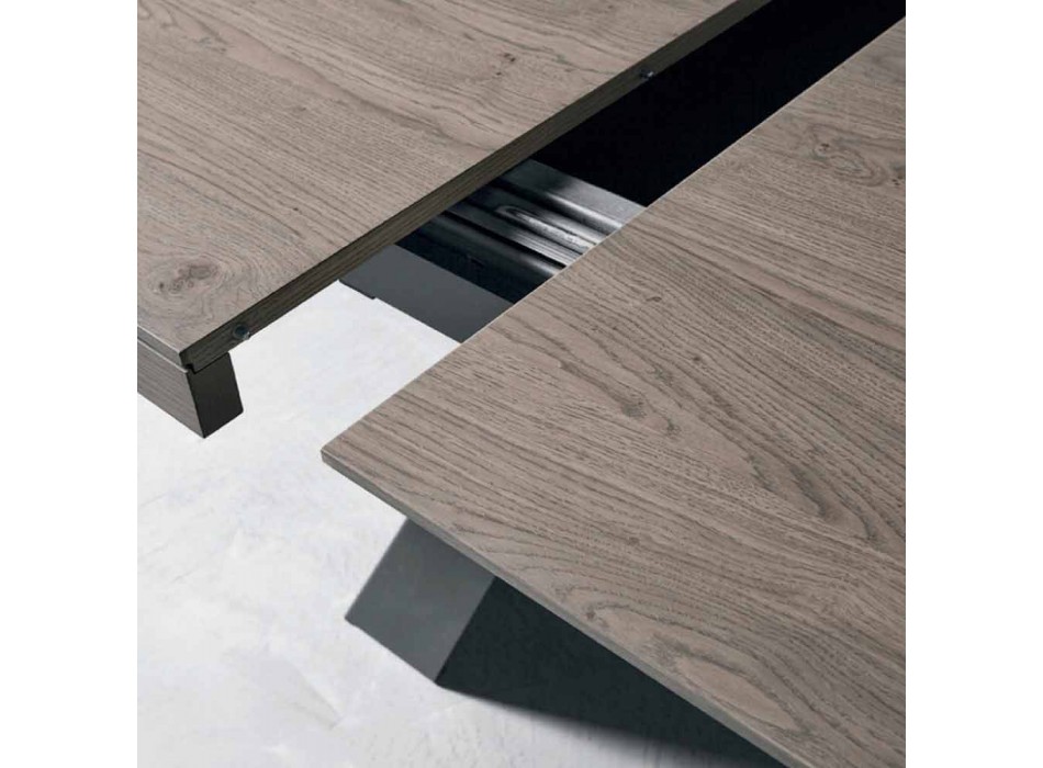 Rozšiřitelný designový stůl z dubového dřeva vyrobený v Itálii Zerba Viadurini