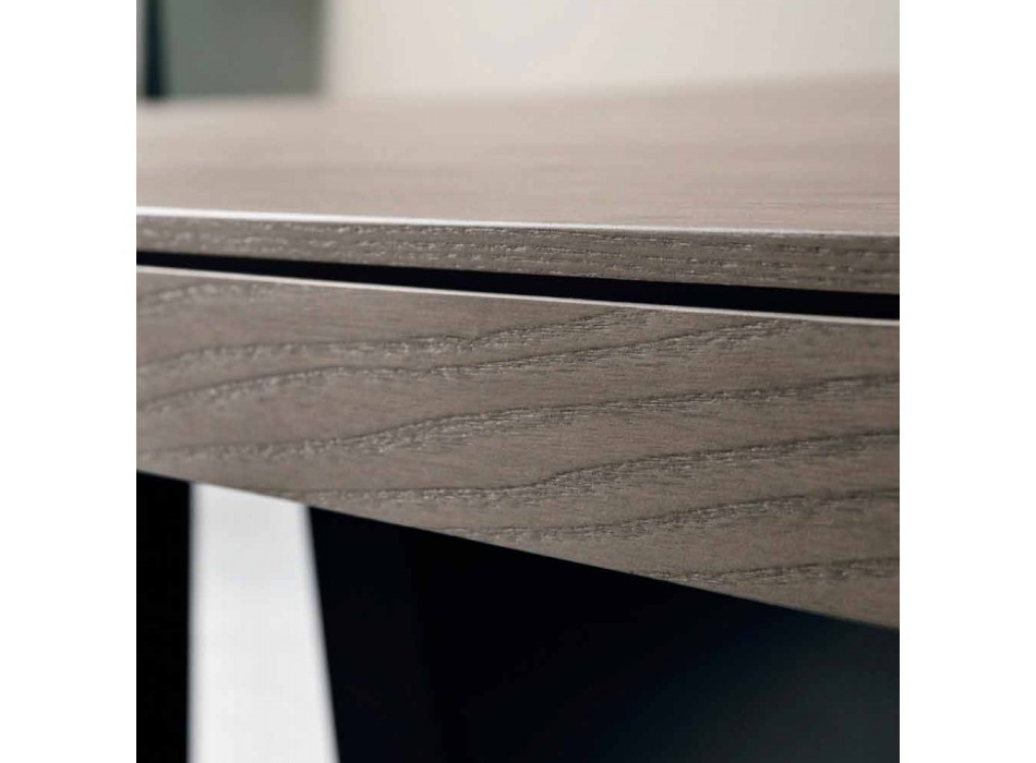 Rozšiřitelný designový stůl z dubového dřeva vyrobený v Itálii Zerba Viadurini