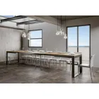 Rozkládací stůl moderního designu z melaminového dřeva - Badesi Viadurini