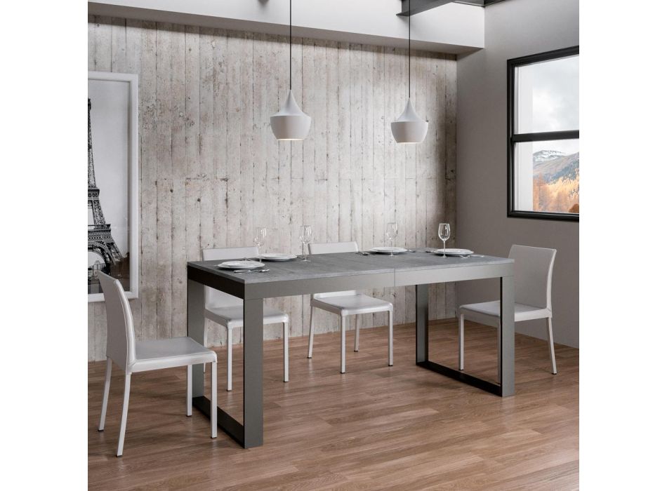 Rozkládací stůl moderního designu z melaminového dřeva - Badesi Viadurini