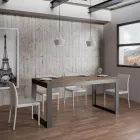 Rozkládací stůl moderního designu z melaminového dřeva - Badesi Viadurini