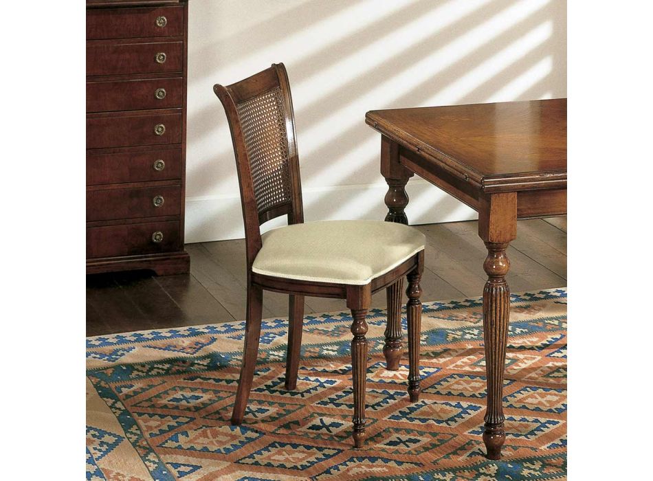 Rozkládací stůl a 2 židle z patinovaného ořechu Made in Italy - Biotit Viadurini