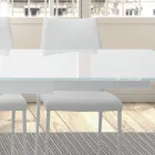 Rozkládací stůl až do 278 cm ze skla a bílé oceli Made in Italy - Grotta Viadurini