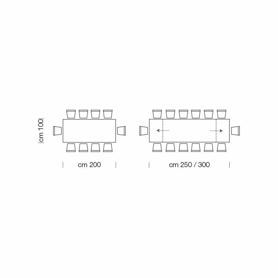 Rozkládací stůl až na 300 cm z dýhovaného dřeva Made in Italy – Ezzellino Viadurini