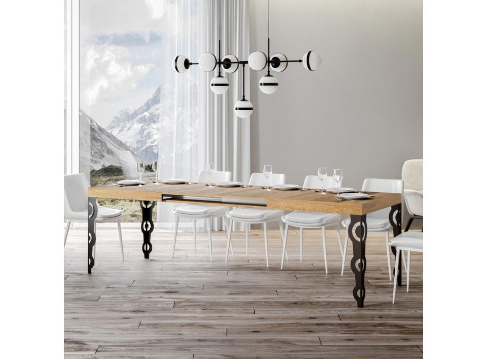 Rozkládací stůl až 4 m z melaminového dřeva a železa Made in Italy - Marella Viadurini