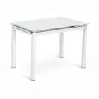 Rozkládací stůl až 170 cm se skleněnou deskou a kovovou podnoží - Apple Viadurini