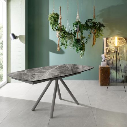 Rozkládací stůl až 180 cm z keramiky na sklo a kov - Lozzolo Viadurini