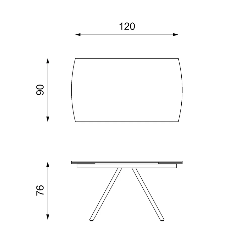 Rozkládací stůl až 180 cm z keramiky na sklo a kov - Lozzolo Viadurini