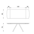 Rozkládací stůl až 180 cm z keramiky na sklo a kov - Lozzolo Viadurini