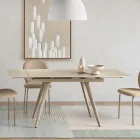 Rozkládací stůl až do 180 cm v provedení mramorový efekt, kámen a kov - Numa Viadurini