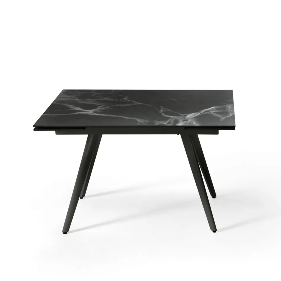 Rozkládací stůl až do 180 cm v provedení mramorový efekt, kámen a kov - Numa Viadurini