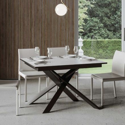Rozkládací stůl až na 2 metry ze dřeva a železa Made in Italy - Gattix Viadurini