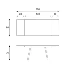 Rozkládací stůl až 200 cm v provedení Marble Effect Sintered Stone - Ananas Viadurini