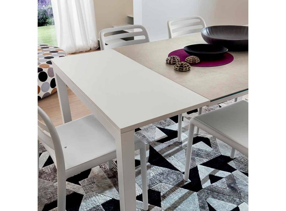 Rozkládací stůl až do 238 cm v laminu a kovu Made in Italy - Remigio Viadurini