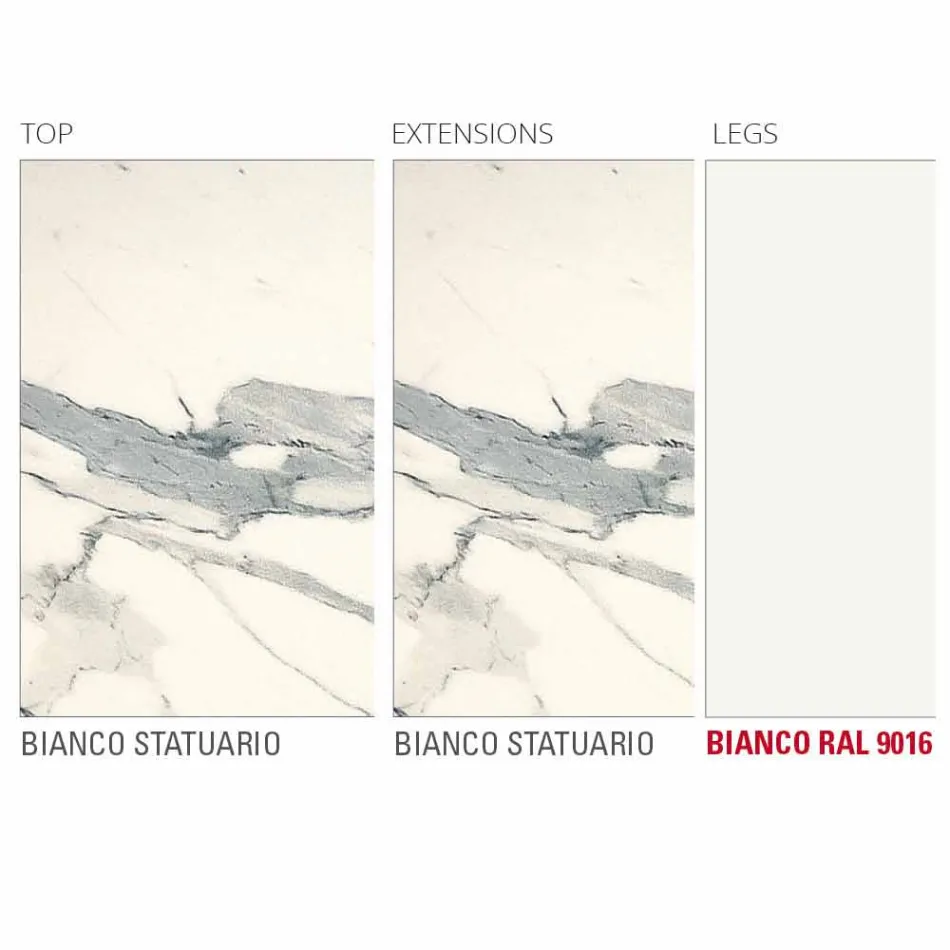 Rozkládací stůl až do 238 cm v laminu a kovu Made in Italy - Remigio Viadurini