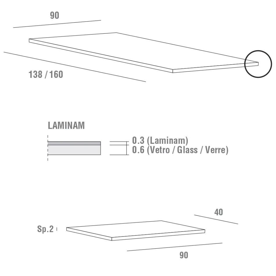 Rozkládací stůl až 240 cm s deskou Laminam Made in Italy - Maltese Viadurini