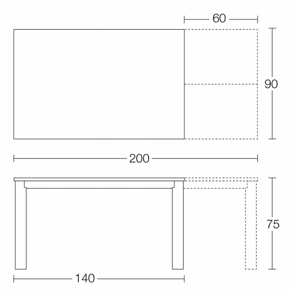 Roztažitelný stůl až 250 cm se skleněnou deskou vyrobené v Itálii - Pitagora Viadurini