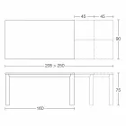 Roztažitelný stůl až 250 cm se skleněnou deskou vyrobené v Itálii - Pitagora Viadurini
