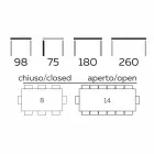 Roztažitelný stůl až do 260 cm z kameniny, mramoru a dřeva vyrobený v Itálii - Malita Viadurini