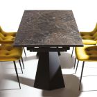 Rozkládací stůl Až 280 cm z oceli a matného keramického skla - Viterbo Viadurini