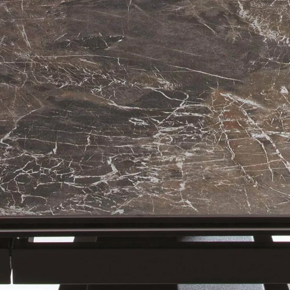 Rozkládací stůl Až 280 cm z oceli a matného keramického skla - Viterbo Viadurini