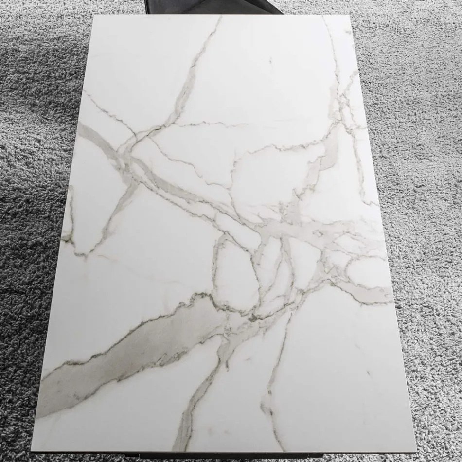 Rozkládací stůl Až 280 cm z oceli a matného keramického skla - Viterbo Viadurini