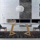 Rozkládací stůl až do 280 cm ze skla a dýhovaného dřeva – Eugrafo Viadurini