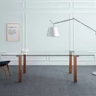 Rozkládací stůl až do 280 cm v průhledném skle Vyrobeno v Itálii - Sopot Viadurini