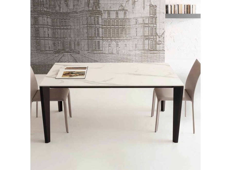 Roztažitelný stůl až 290 cm ze sklokeramiky Vyrobeno v Itálii - Polonio Viadurini