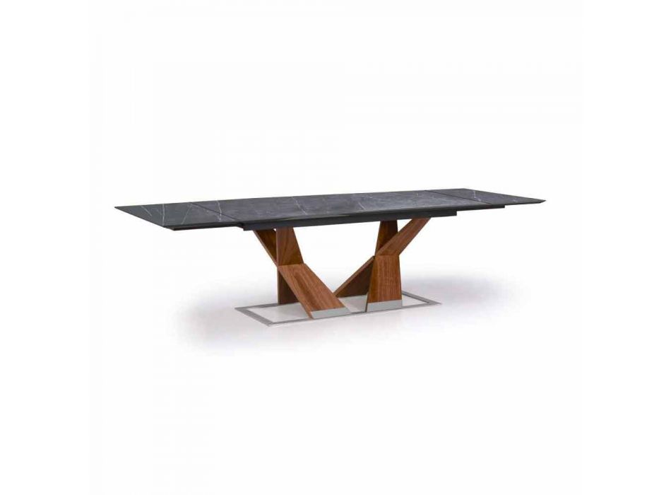 Roztažitelný stůl až 294 cm s deskou Gres Made in Italy - Monique Viadurini
