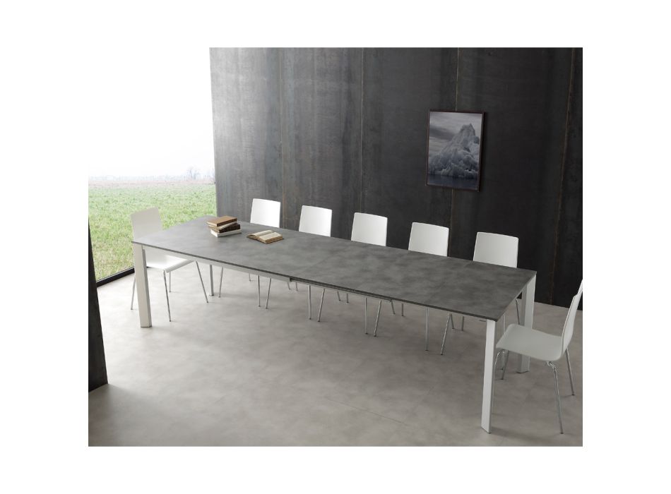 Rozkládací stůl až na 3 metry z hliníku a Urbino melaminu Viadurini