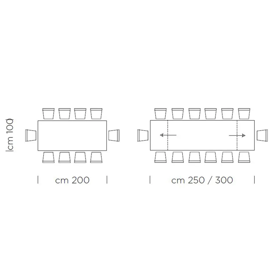 Rozkládací stůl Až 300 cm s dýhovanou deskou Made in Italy - Grotta Viadurini