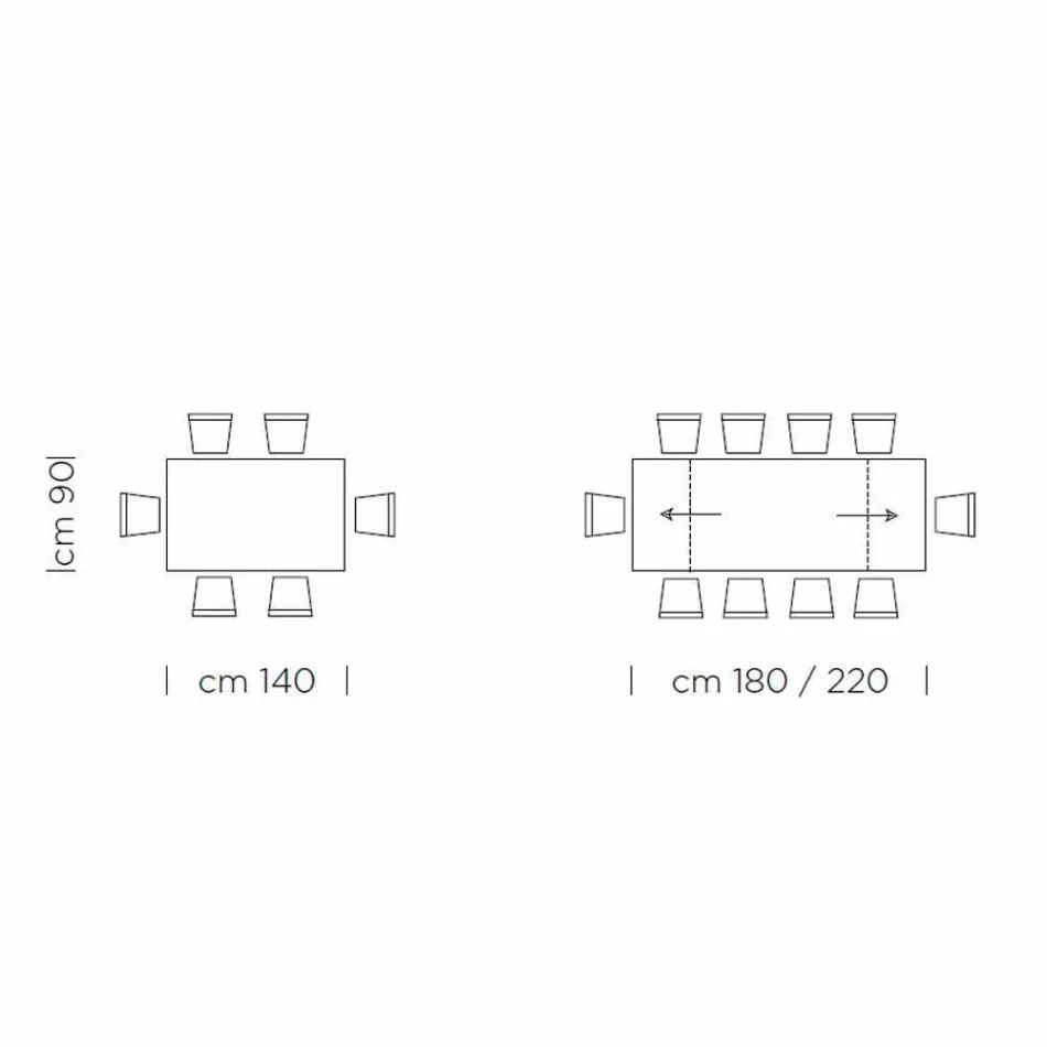 Rozkládací stůl Až 300 cm z Fenix a oceli Made in Italy - Settimmio Viadurini