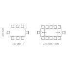 Rozkládací stůl Až 300 cm z Fenix a oceli Made in Italy - Settimmio Viadurini