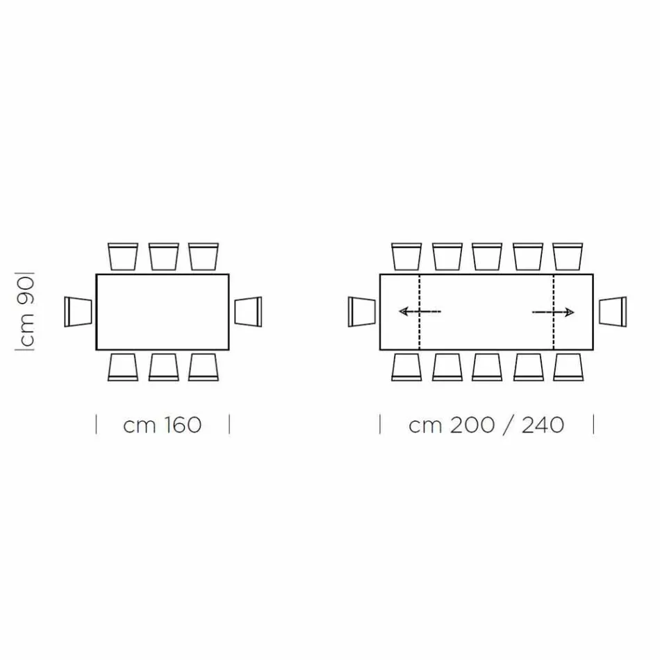 Rozkládací stůl až do 300 cm ze dřeva a oceli Made in Italy - Settimmio Viadurini
