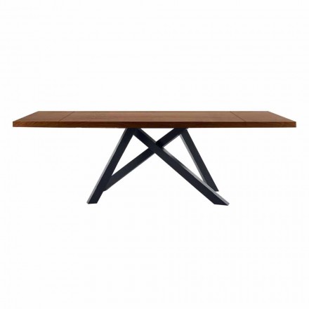 Rozkládací stůl až do 300 cm ze dřeva a oceli Made in Italy - Settimmio Viadurini