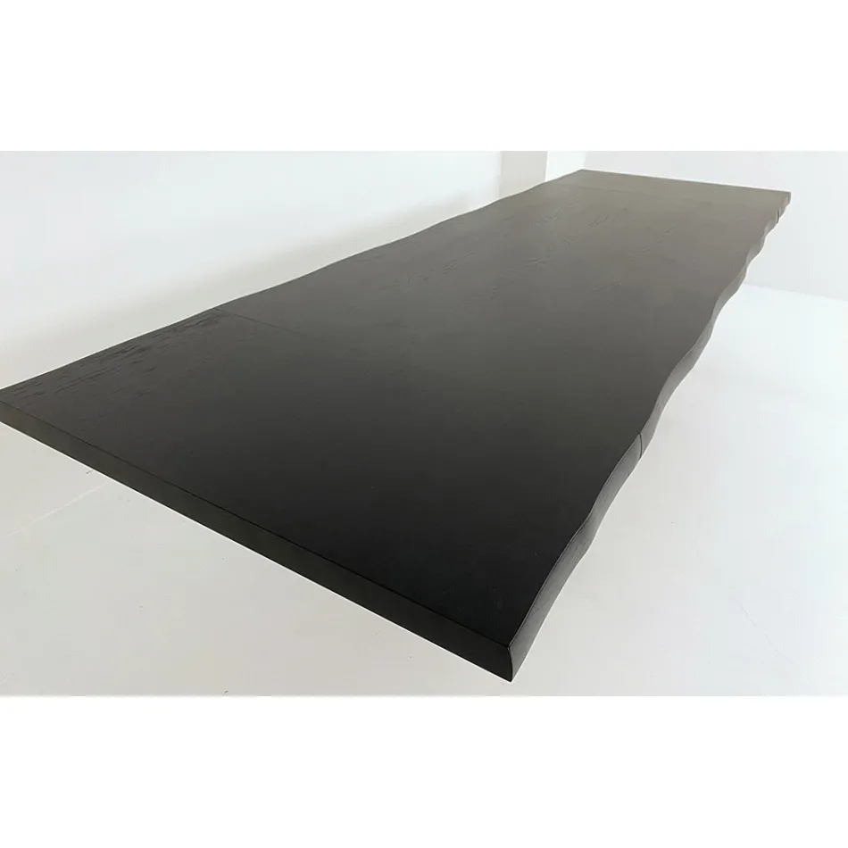 Rozkládací stůl až na 300 cm z dýhovaného dřeva a skla - slza Viadurini