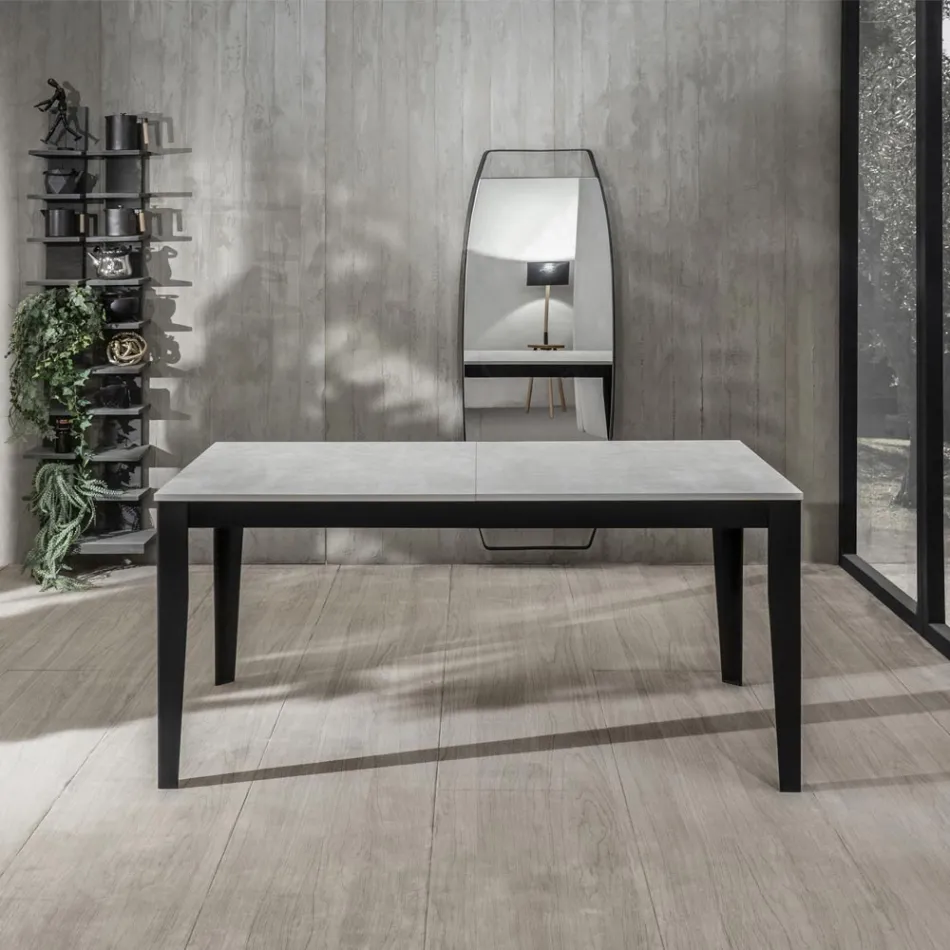 Rozkládací stůl až do 316 cm z melaminu a kovového podstavce - Kadidlo Viadurini