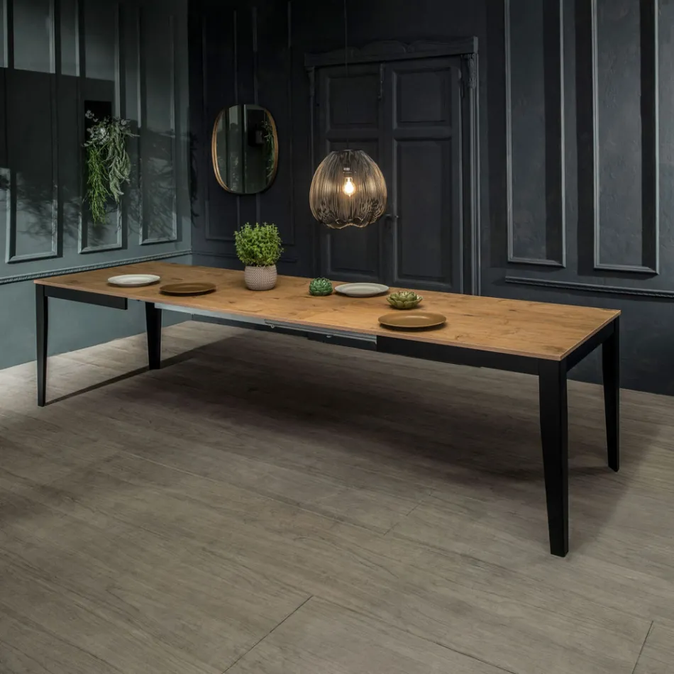 Rozkládací stůl až do 316 cm z melaminu a kovového podstavce - Kadidlo Viadurini