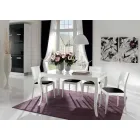 Rozkládací stůl až 350 cm v lesklé bílé Tanganika Walnut, Leomas Viadurini