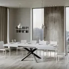 Rozkládací stůl až na 440 cm z antracitového železa a dřeva Made in Italy - Graffo Viadurini