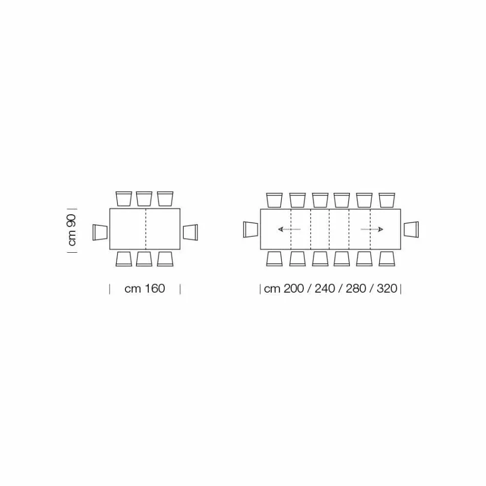Rozkládací stůl až na 470 cm z dýhovaného dřeva Made in Italy – Gordito Viadurini