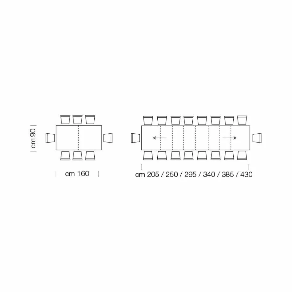Rozkládací stůl až na 470 cm z dýhovaného dřeva Made in Italy – Gordito Viadurini